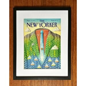 Framed 1991 The New Yorker Mag Cover September 16 Suit & Waterfall Bob Knox